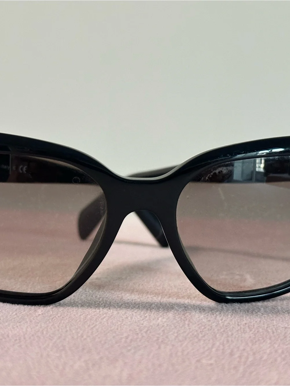 Prada Glossy Black Logo-Embossed Sunglasses - Picture 7 of 8